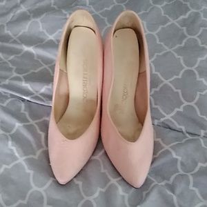 Pretty pink lace shoes.